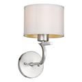 Forte One Light Brushed Nickel Fabric Shade Wall Light 2562-01-55